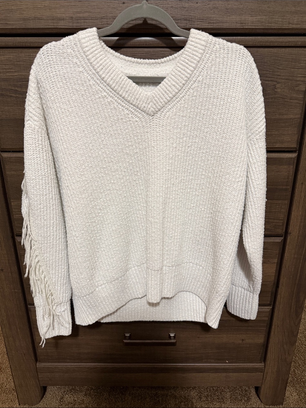 Abercrombie & Fitch Fringe V-Neck Sweater